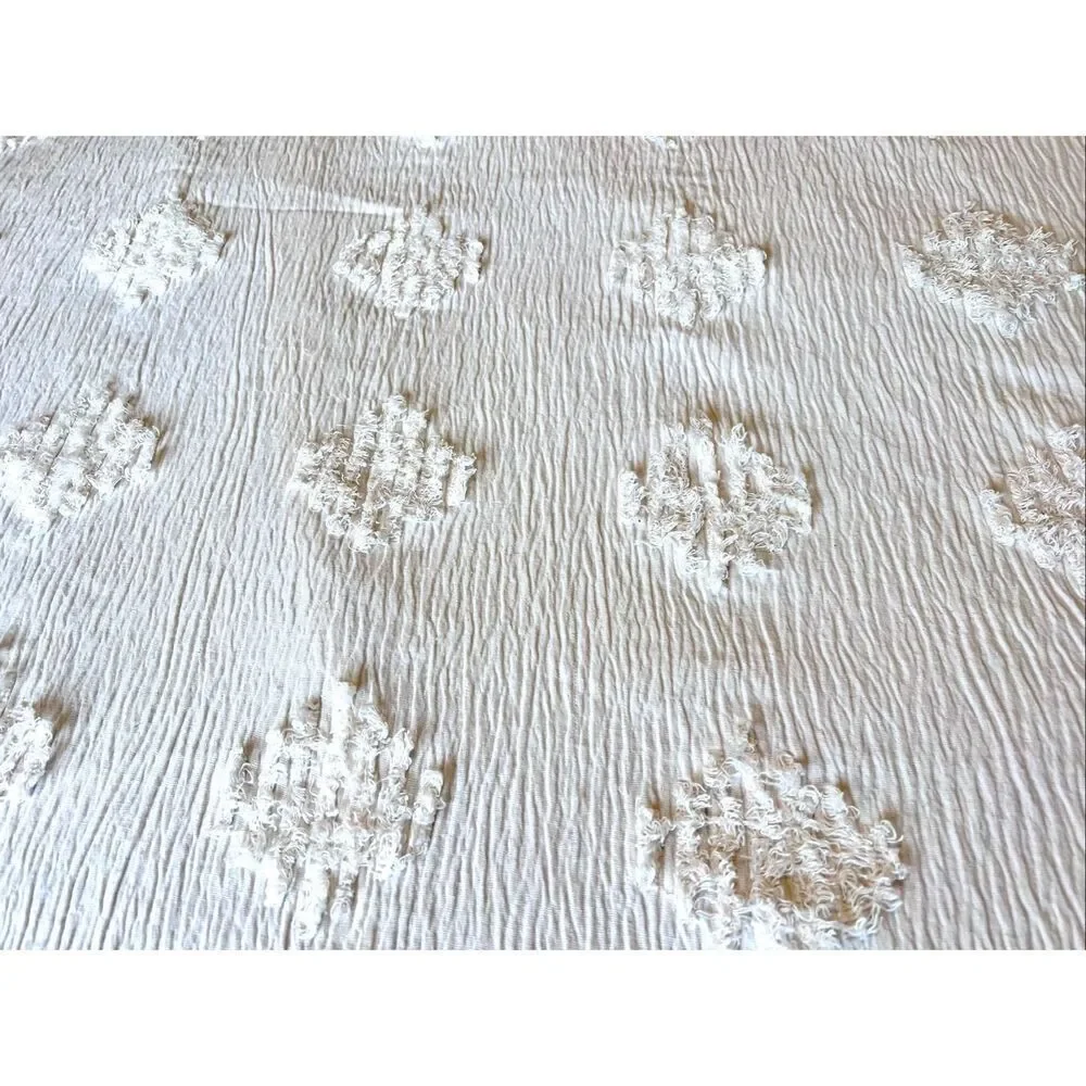 Threshold King Tufted Diamond Crinkle White Duvet Cover